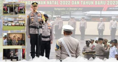 Kapolres Belitung, AKBP Tris Lesmana Zeviansyah SH SIK MSi saat memimpin Apel Pasukan Operasi Lilin Menumbing di Halaman Mapolres Belitung dalam rangka PAM Nataru. (ist/rill)
